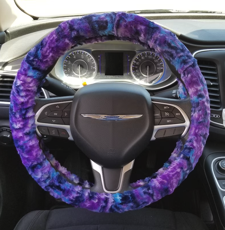 Luxe Cuddle Limestone Purple Steering Wheel Cover
